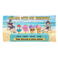 Personalized Chilling With My Grandkids Beach Towel 34307 thumb 1