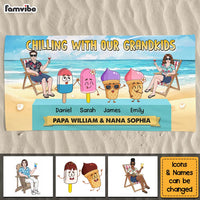 Personalized Chilling With My Grandkids Beach Towel 34307 thumb 1