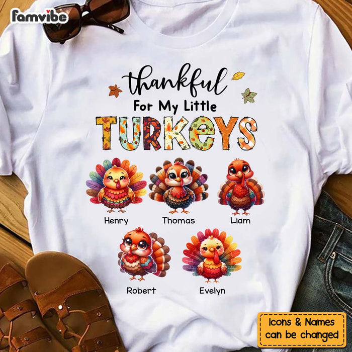 Personalized Gift For Grandma Thankful For My Little Turkeys Shirt - Hoodie - Sweatshirt 34312 1