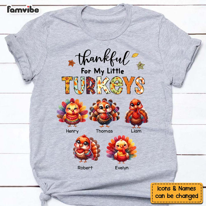 Personalized Gift For Grandma Thankful For My Little Turkeys Shirt - Hoodie - Sweatshirt 34312 1