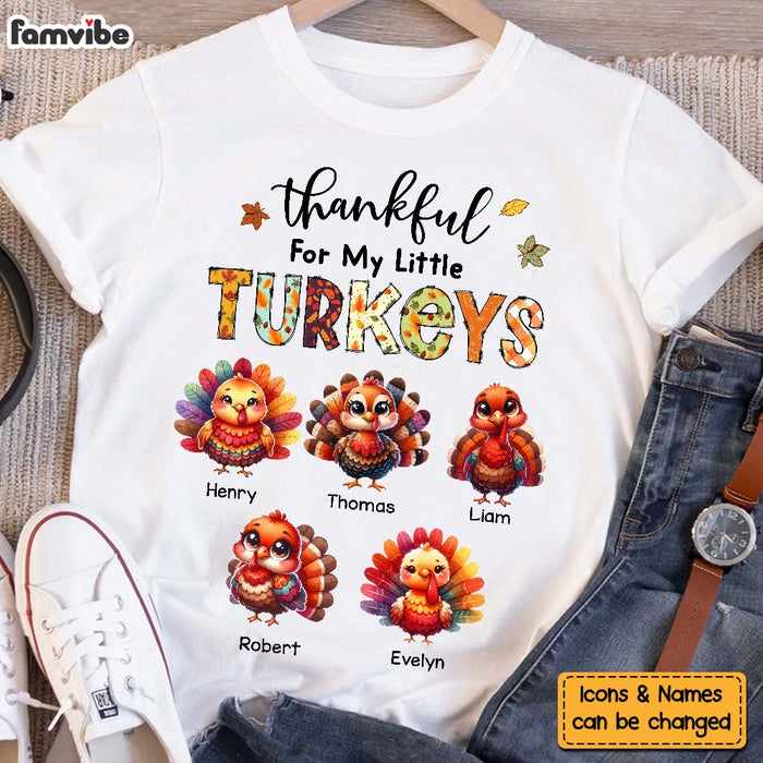 Personalized Gift For Grandma Thankful For My Little Turkeys Shirt - Hoodie - Sweatshirt 34312 1