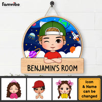 Personalized Kid Welcome To My Room Wood Sign 34320 thumb 1