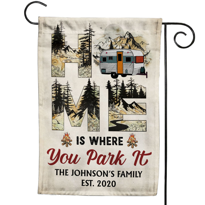 Personalized Gift Idea For Family Trip Camping Home Is Where You Park It Flag 34322 1