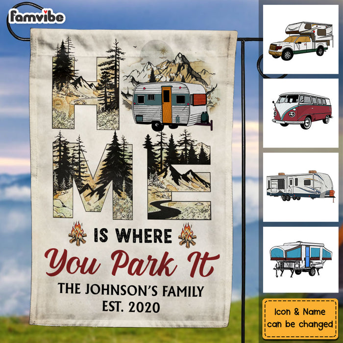 Personalized Gift Idea For Family Trip Camping Home Is Where You Park It Flag 34322 1