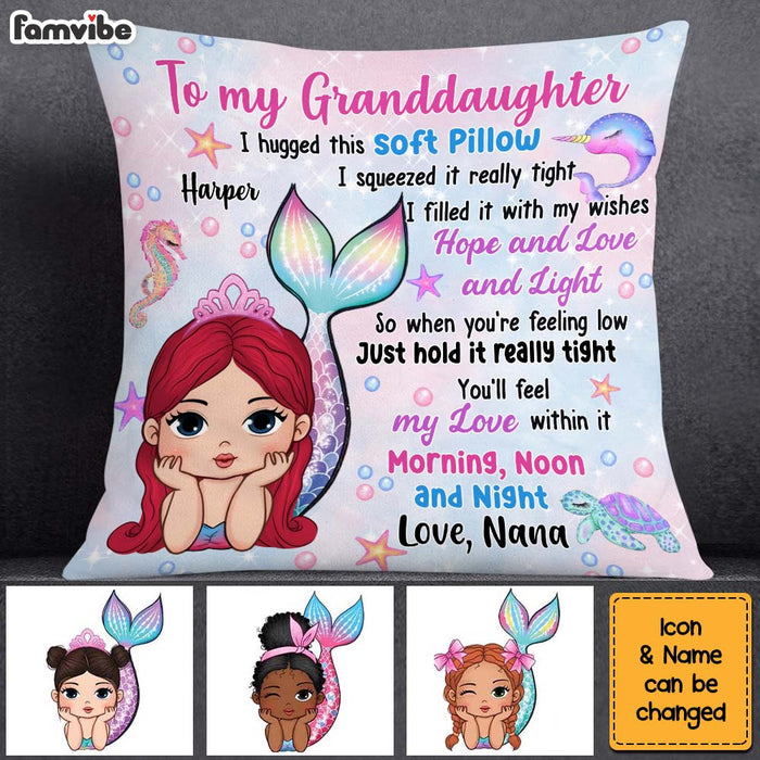 Personalized Granddaughter Daughter Mermaid Pillow 34331 1