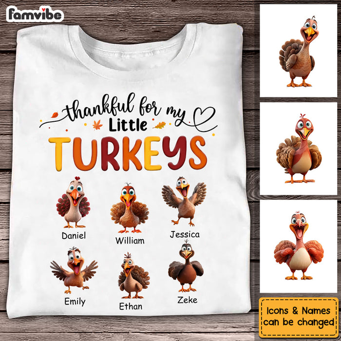 Personalized Gift For Grandma Thankful For My Turkeys Shirt - Hoodie - Sweatshirt 34332 1