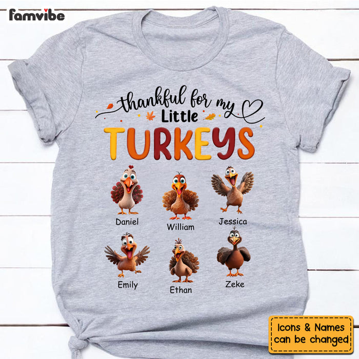 Personalized Gift For Grandma Thankful For My Turkeys Shirt - Hoodie - Sweatshirt 34332 1
