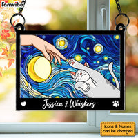 Personalized Gift For Cat Lovers Cat Reaching For Hand Acrylic Suncatcher Ornament 34341 thumb 1