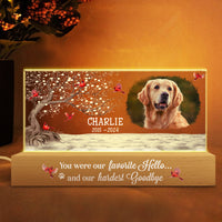 Personalized Gift For Pet Memorial Favorite Hello Hardest Goodbye Acrylic Name Night Light 34342 thumb 1