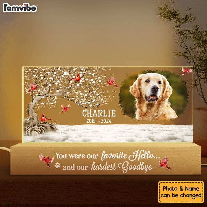 Personalized Gift For Pet Memorial Favorite Hello Hardest Goodbye Acrylic Name Night Light 34342 1