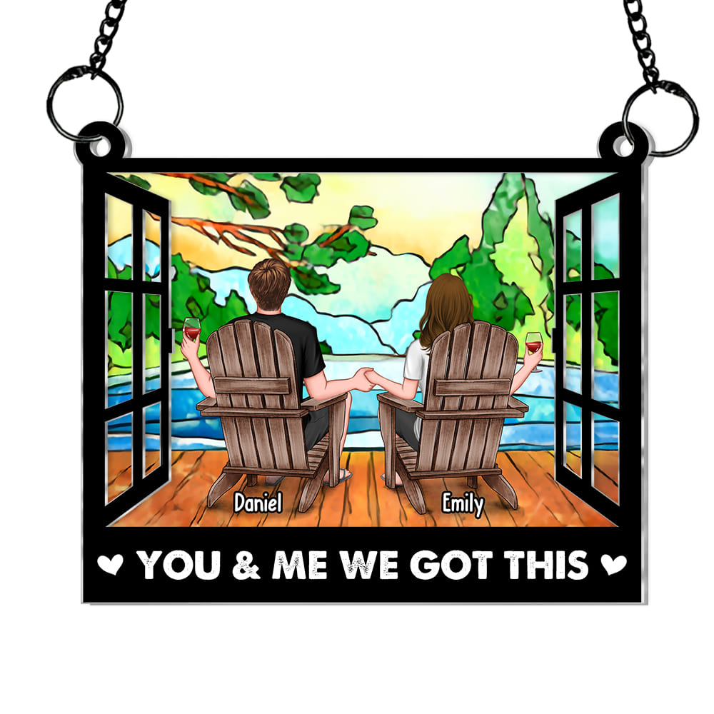 Personalized Gift For Couple You And Me We Got This Acrylic Suncatcher Ornament 34344 Primary Mockup