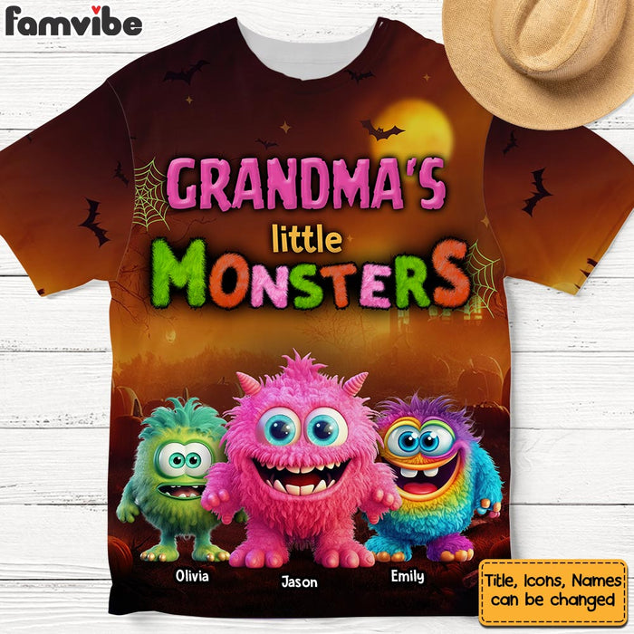 Personalized Gift For Grandma Halloween Monster All-over Print T Shirt - Hoodie - Sweatshirt 34347 1