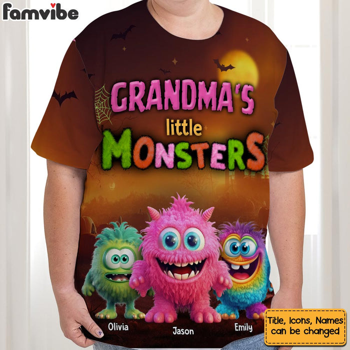 Personalized Gift For Grandma Halloween Monster All-over Print T Shirt - Hoodie - Sweatshirt 34347 1