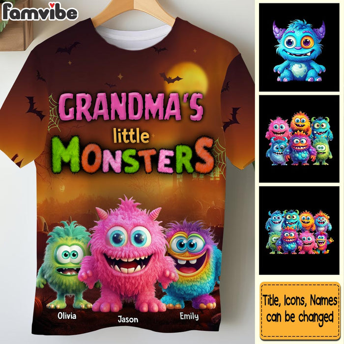 Personalized Gift For Grandma Halloween Monster All-over Print T Shirt - Hoodie - Sweatshirt 34347 1