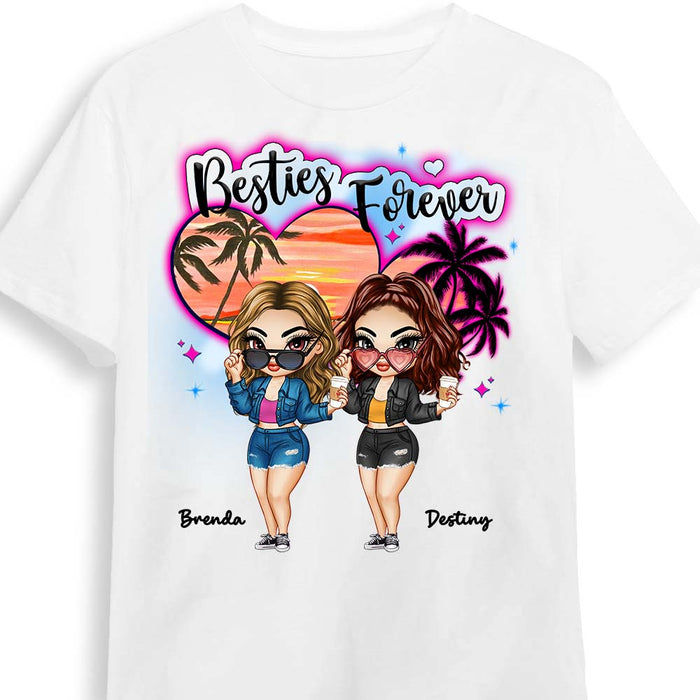 Personalized Gift For Besties Airbrushed Summer Beach Shirt - Hoodie - Sweatshirt 34357 1