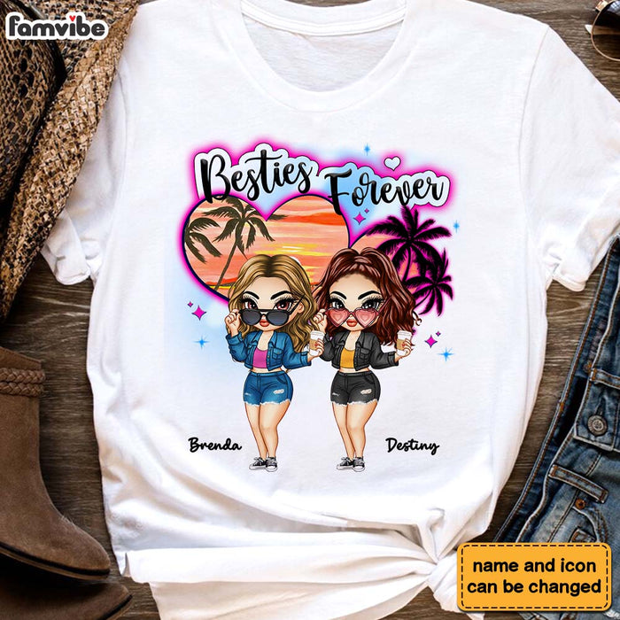 Personalized Gift For Besties Airbrushed Summer Beach Shirt - Hoodie - Sweatshirt 34357 1