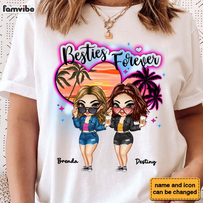 Personalized Gift For Besties Airbrushed Summer Beach Shirt - Hoodie - Sweatshirt 34357 1