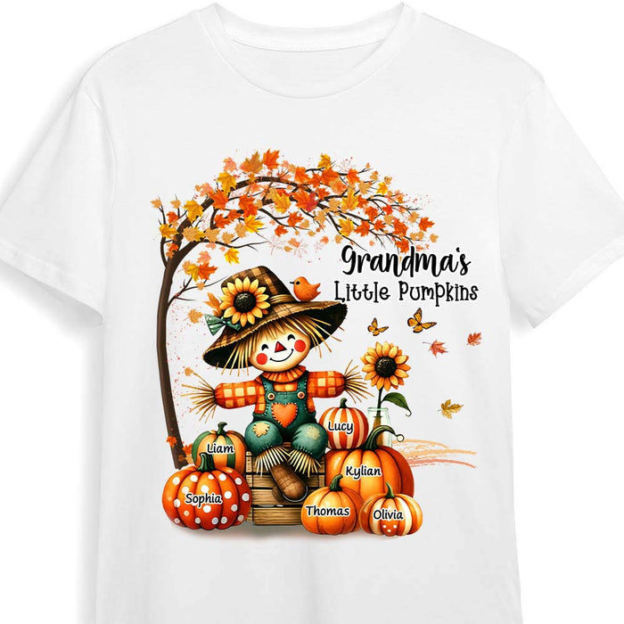 Personalized Grandkids Autumn Vibe Scarecrow Grandma And Pumpkin Shirt - Hoodie - Sweatshirt 34364 1