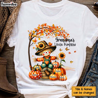 Personalized Grandkids Autumn Vibe Scarecrow Grandma And Pumpkin Shirt - Hoodie - Sweatshirt 34364 thumb 1