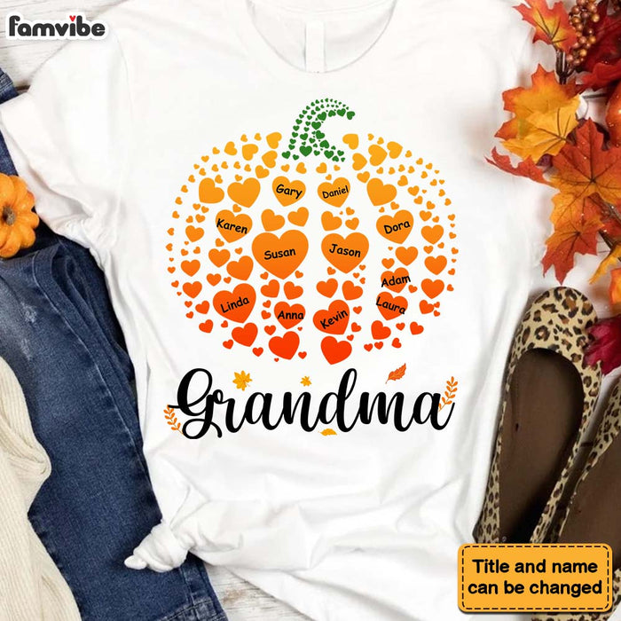 Personalized Gift For Grandma Pumpkin Heart Shirt - Hoodie - Sweatshirt 34389 1