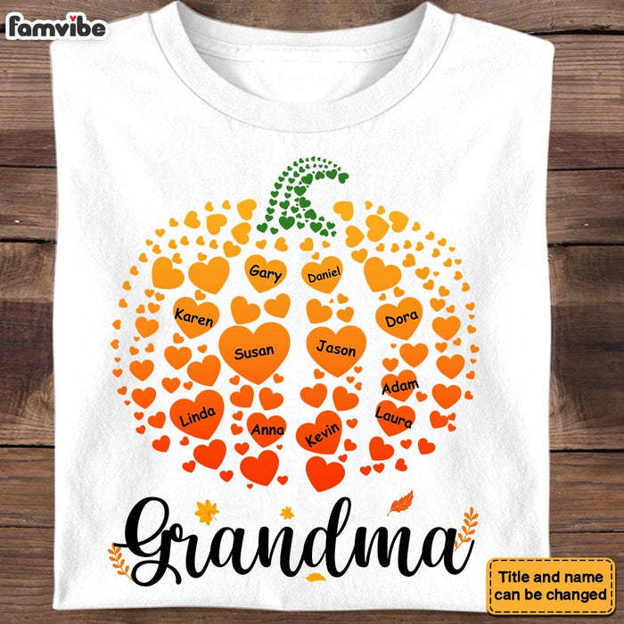 Personalized Gift For Grandma Pumpkin Heart Shirt - Hoodie - Sweatshirt 34389 1