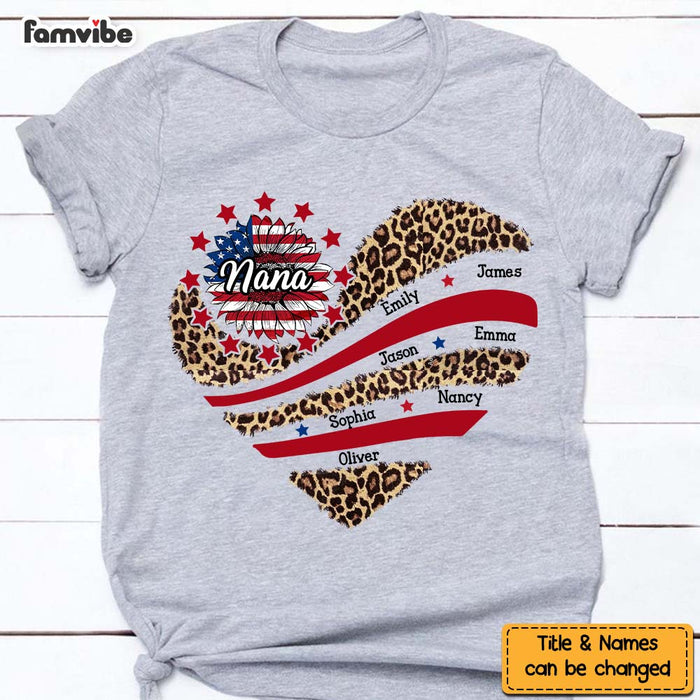 Personalized Grandma With Grandkids Sunflower American Flag Shirt - Hoodie - Sweatshirt 34408 1