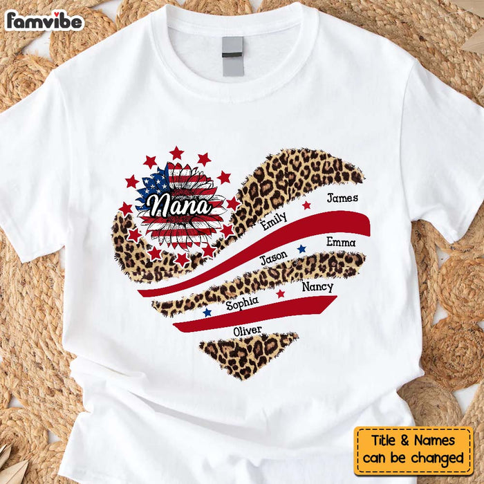 Personalized Grandma With Grandkids Sunflower American Flag Shirt - Hoodie - Sweatshirt 34408 1