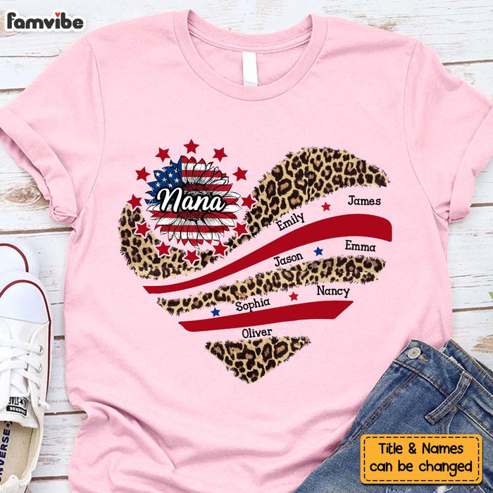 Personalized Grandma With Grandkids Sunflower American Flag Shirt - Hoodie - Sweatshirt 34408 1