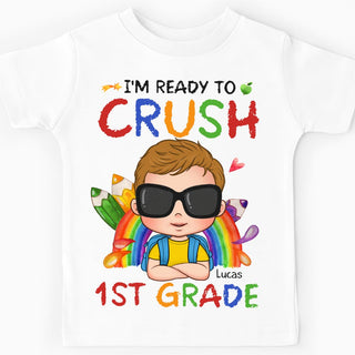 Personalized Gift For Grandson Crush 1st Grade, Funny Kid T Shirt - Kid Hoodie - Kid Sweatshirt 34419 Mockup Black