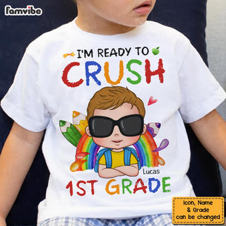 Personalized Gift For Grandson Crush 1st Grade, Funny Kid T Shirt - Kid Hoodie - Kid Sweatshirt 34419 Mockup Black