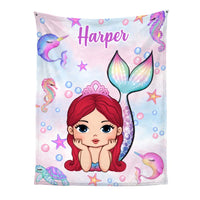Personalized For Kid Mermaid Blanket 34440 thumb 1