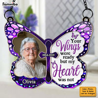 Personalized  Custom Photo Live Like A Butterfly Memorial Acrylic Mix Wood Suncatcher Ornament 34448 thumb 1
