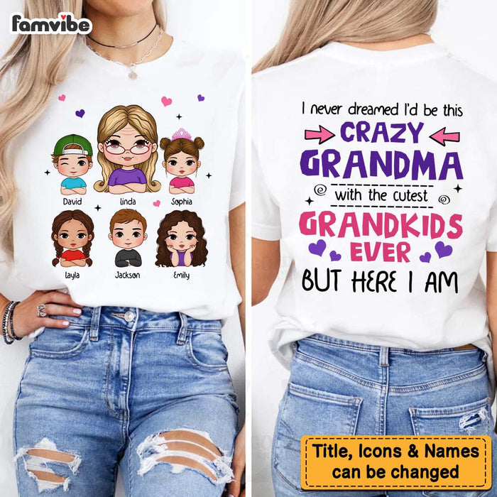 Personalized Gift For Nana Crazy Grandma With Grandkids Double-sided Printing Shirt 34458 1