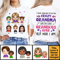 Personalized Gift For Nana Crazy Grandma With Grandkids Double-sided Printing Shirt 34458 thumb 1