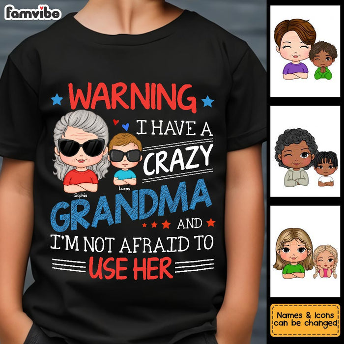 Personalized Gift For Grandson And Crazy Grandma Kid T Shirt - Kid Hoodie - Kid Sweatshirt 34475 1
