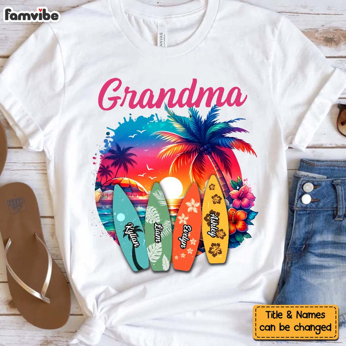 Personalized Gift For Grandma Beach With Grandkids Shirt - Hoodie - Sweatshirt 34484 1