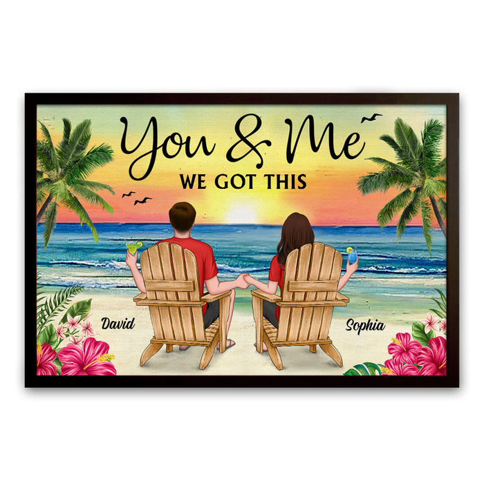 Personalized Meaningful Gift For Couples Back View Couple Sitting Beach Poster 34491 1