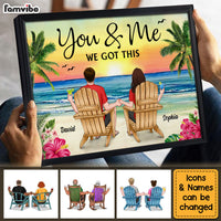 Personalized Meaningful Gift For Couples Back View Couple Sitting Beach Poster 34491 thumb 1