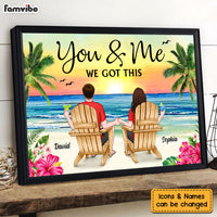 Personalized Meaningful Gift For Couples Back View Couple Sitting Beach Poster 34491 thumb 1