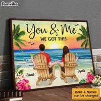 Personalized Meaningful Gift For Couples Back View Couple Sitting Beach Poster 34491 thumb 1