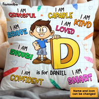 Personalized Gift For Grandson Name Alphabet I Am Kind Pillow 34521 thumb 1