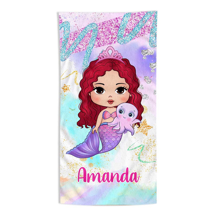 Personalized Gift For Granddaughter Mermaid Beach Towel 34522 1