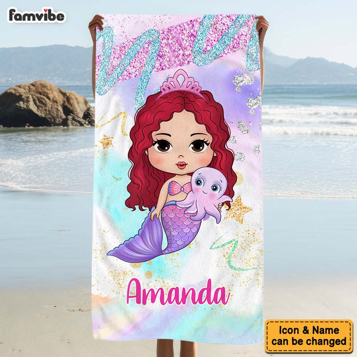 Personalized Gift For Granddaughter Mermaid Beach Towel 34522 1