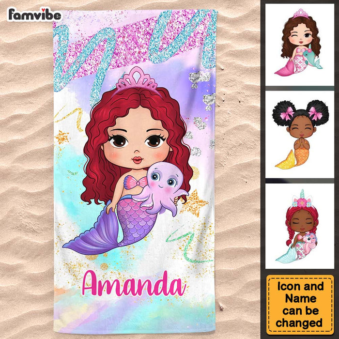 Personalized Gift For Granddaughter Mermaid Beach Towel 34522 1