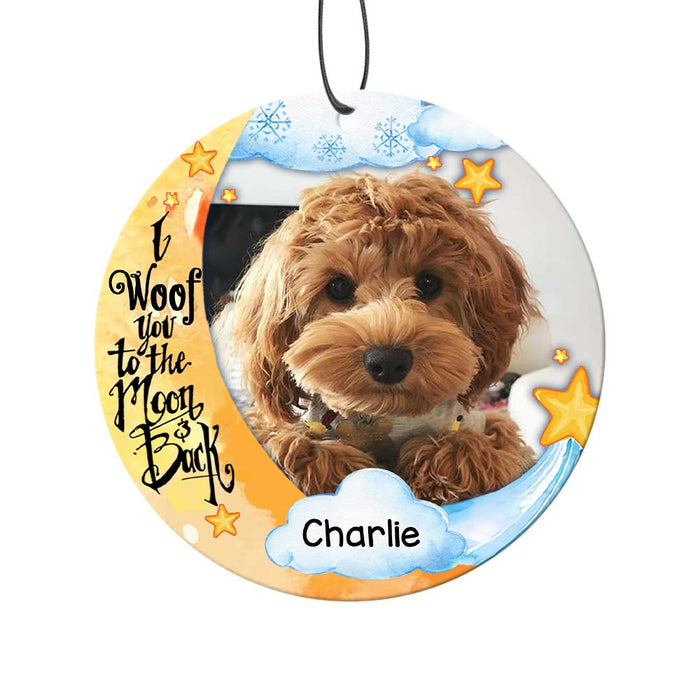 Personalized I Woof You To The Moon And Back Dog Lovers Car Air Freshener 34526 1