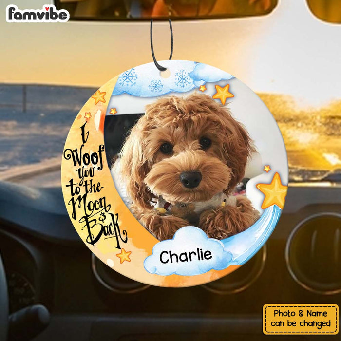 Personalized I Woof You To The Moon And Back Dog Lovers Car Air Freshener 34526 1