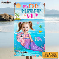 Personalized Gift For Granddaughter This Little Mermaid Is Salty Beach Towel 34535 thumb 1