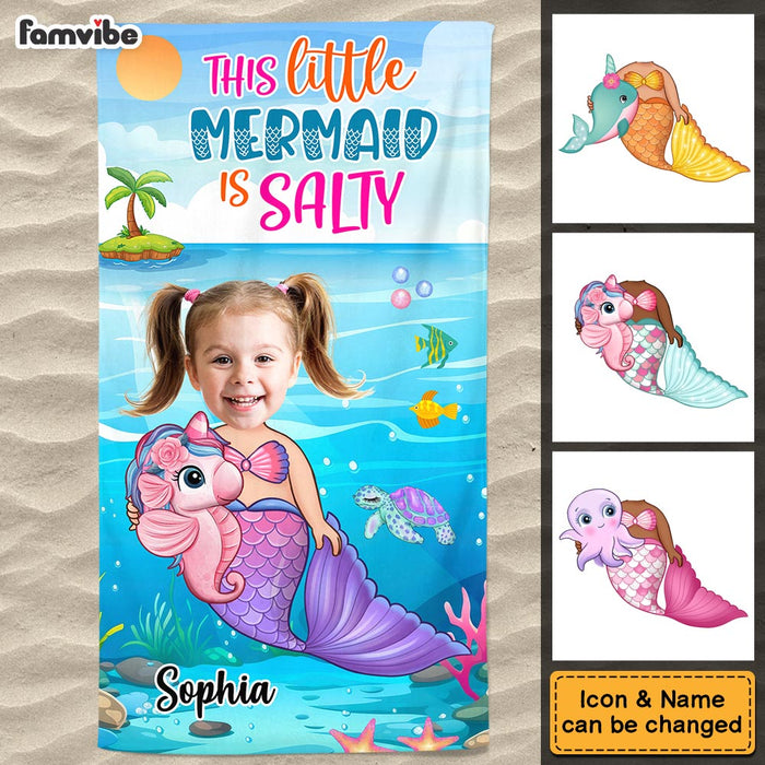 Personalized Gift For Granddaughter This Little Mermaid Is Salty Beach Towel 34535 1