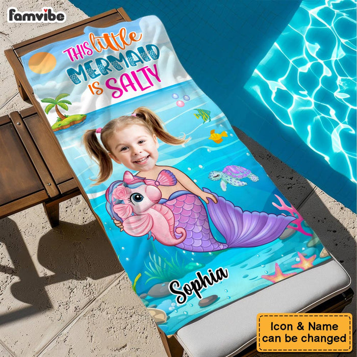 Personalized Gift For Granddaughter This Little Mermaid Is Salty Beach Towel 34535 1