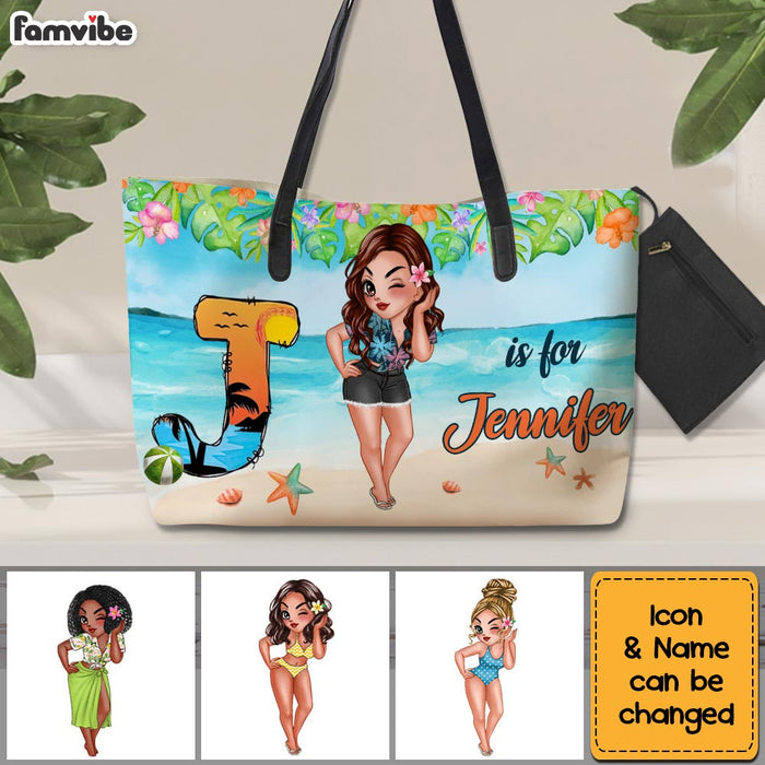 Personalized Gift For Woman Alphabet Leather Tote Bag 34538 1
